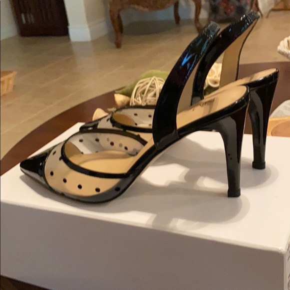 NEW Neiman Marcus leather sling back heels - Picture 6 of 8